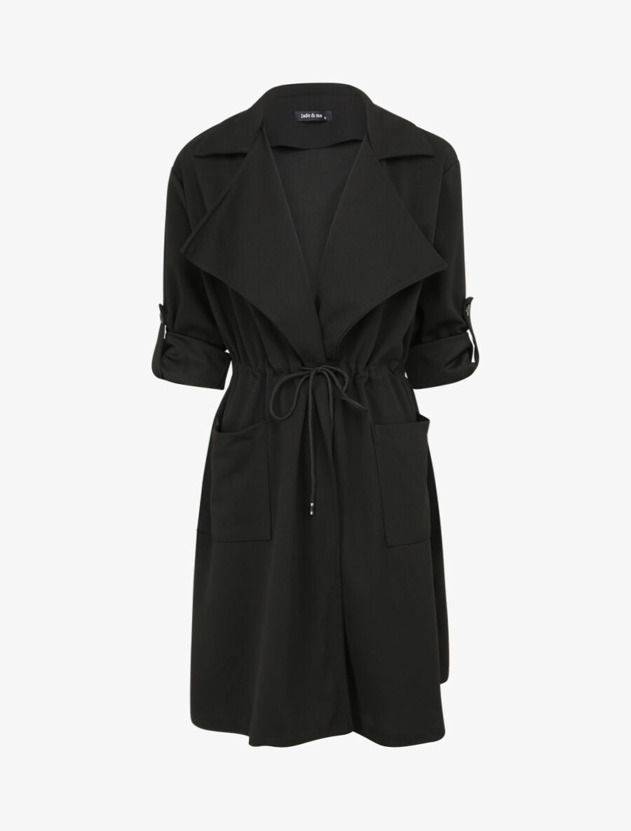 Trench fluide uni - Noir - 1