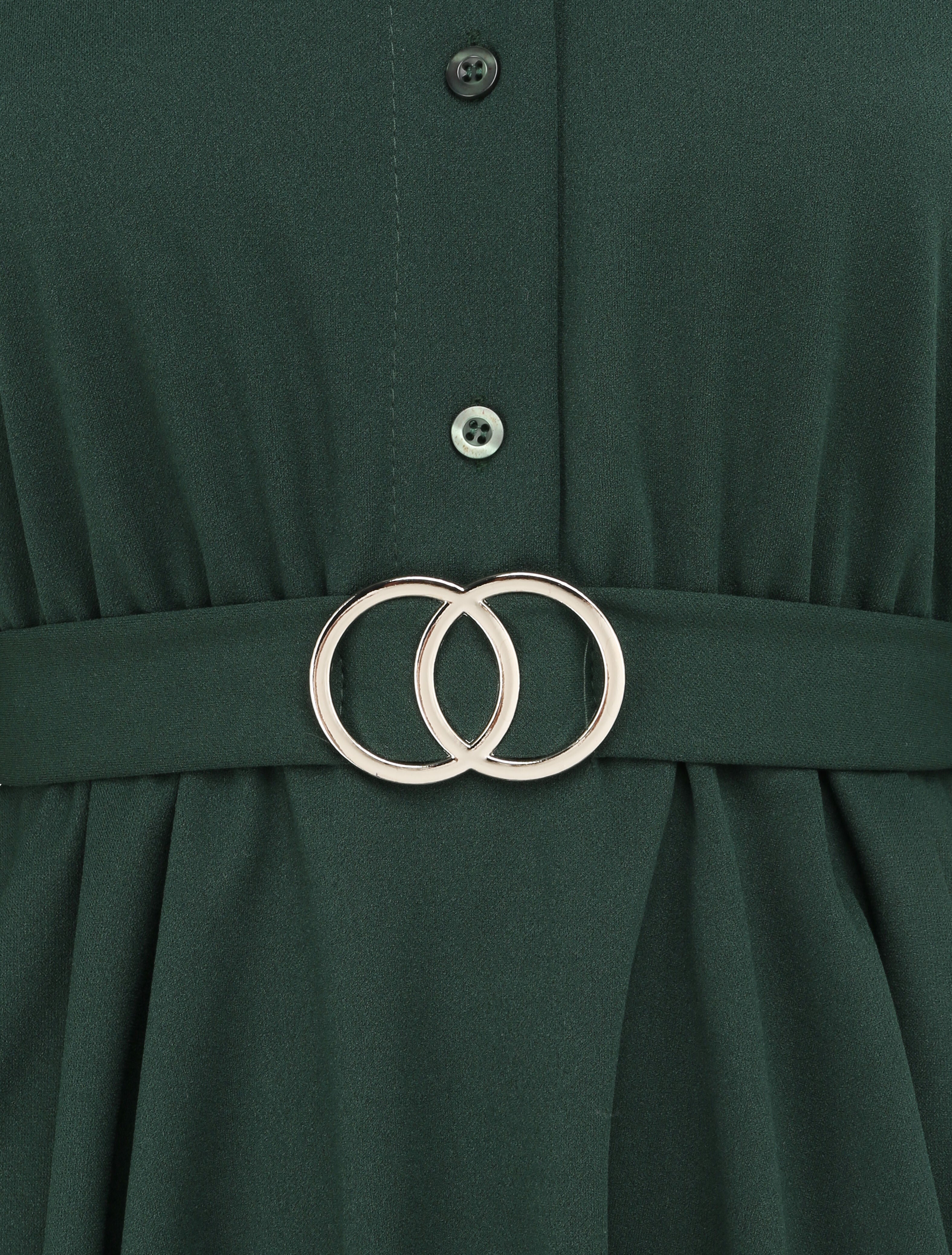 Top style chemise à taille cintrée - Vert sapin - 3