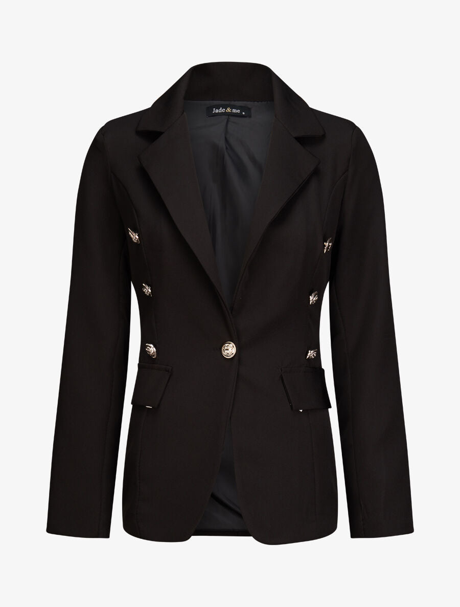 Blazer overzise uni - Noir - 1