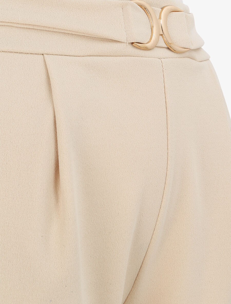 Pantalon fluide coupe droite - Beige - 3
