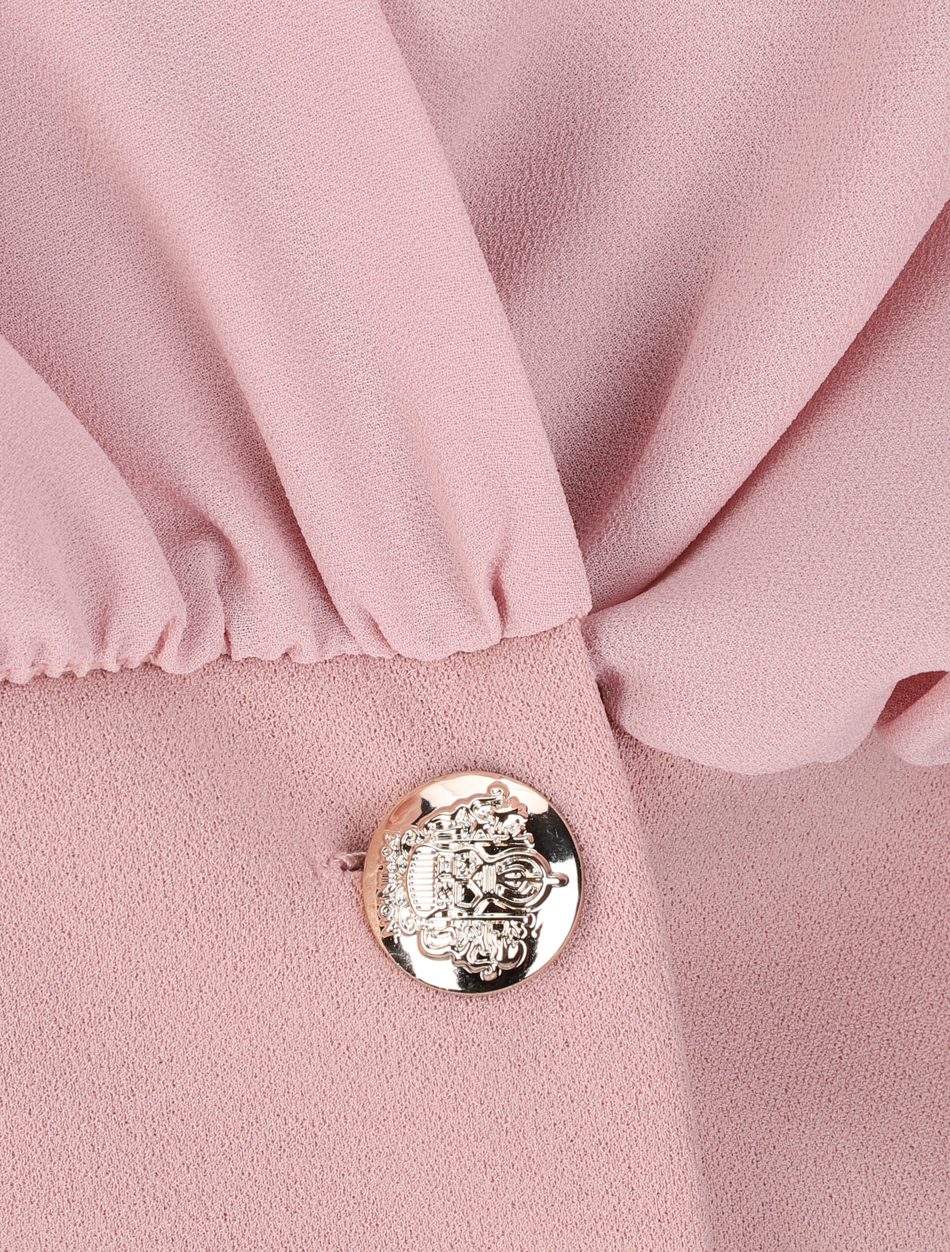 Blouse cache-coeur à boutons stylisés - Rose - 3