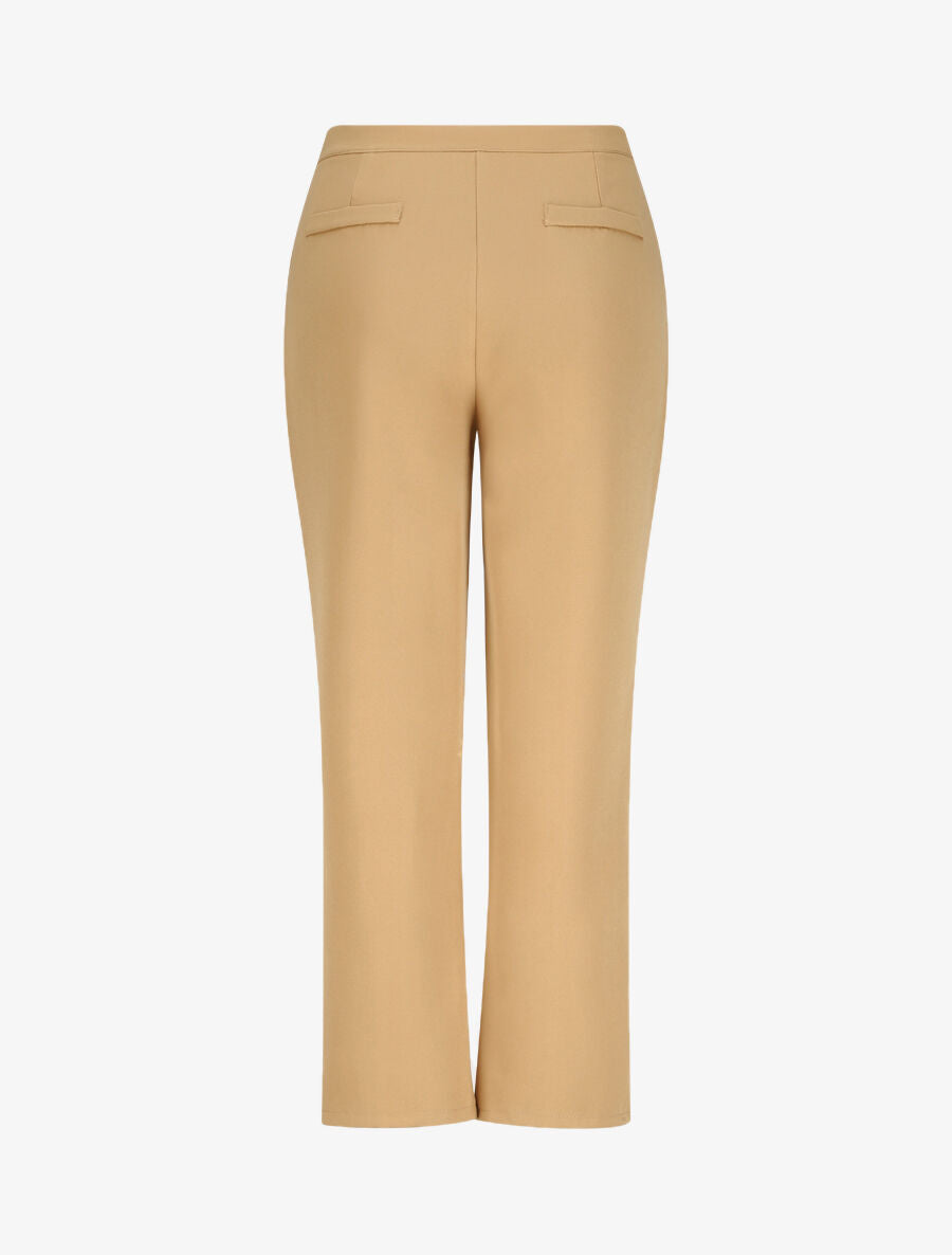 Pantalon fendu coupe droite - Camel - 2