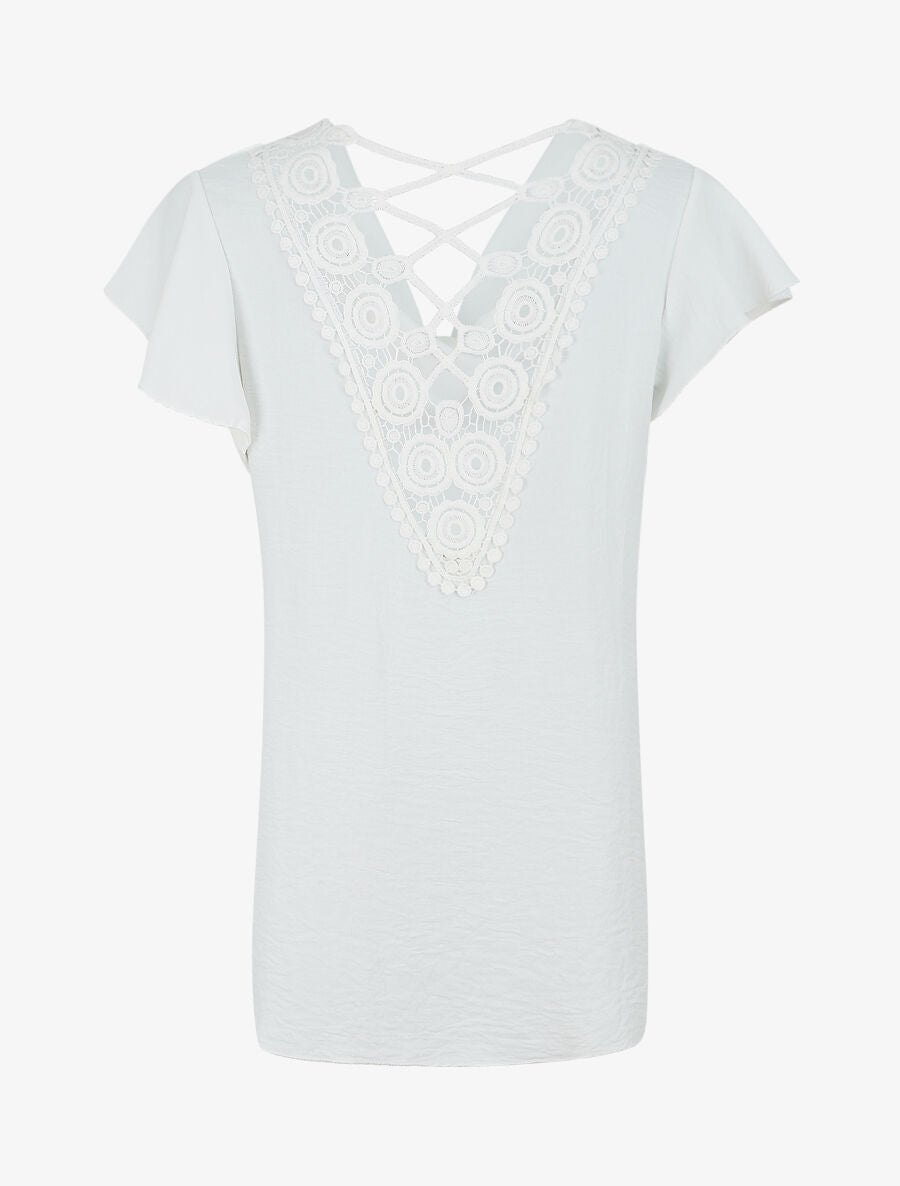 Top fluide à dos crochet - Blanc - 2