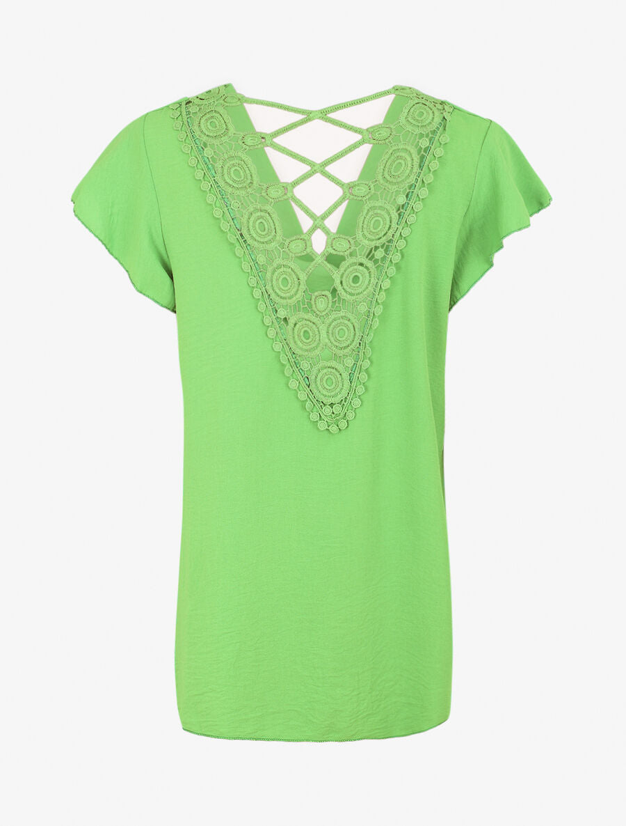 Top fluide à dos crochet - Vert - 2