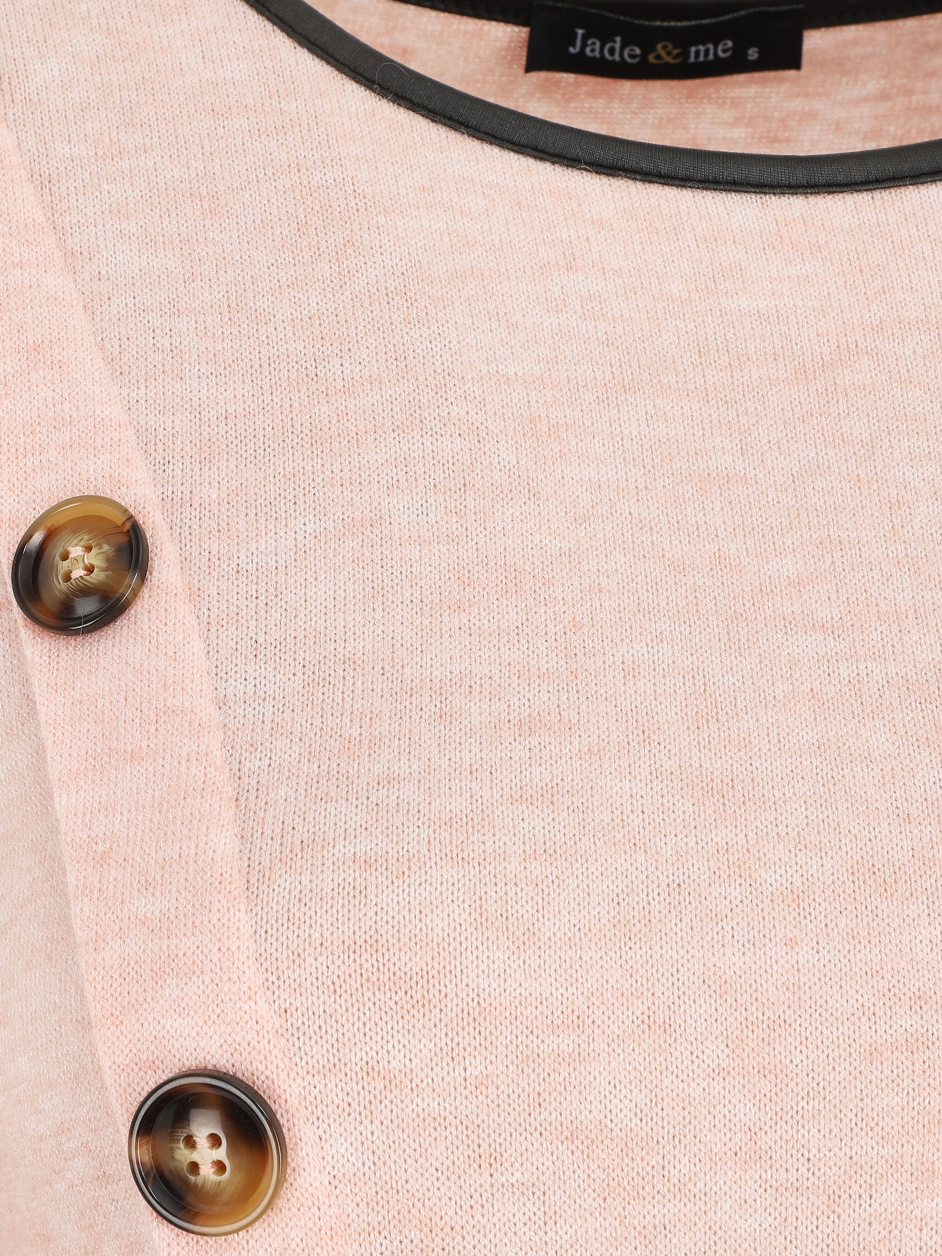 Pull fin à boutons décoratifs - Rose pâle - 3