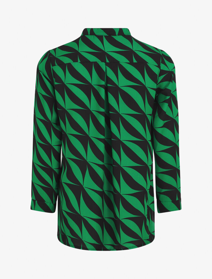 Blouse manches 3/4 imprimé graphique - Vert - 2