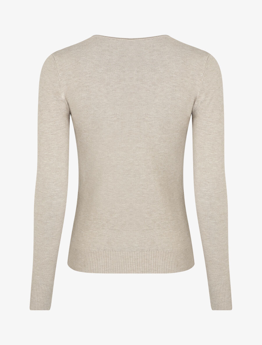Pull fin uni ajusté - Beige - 2