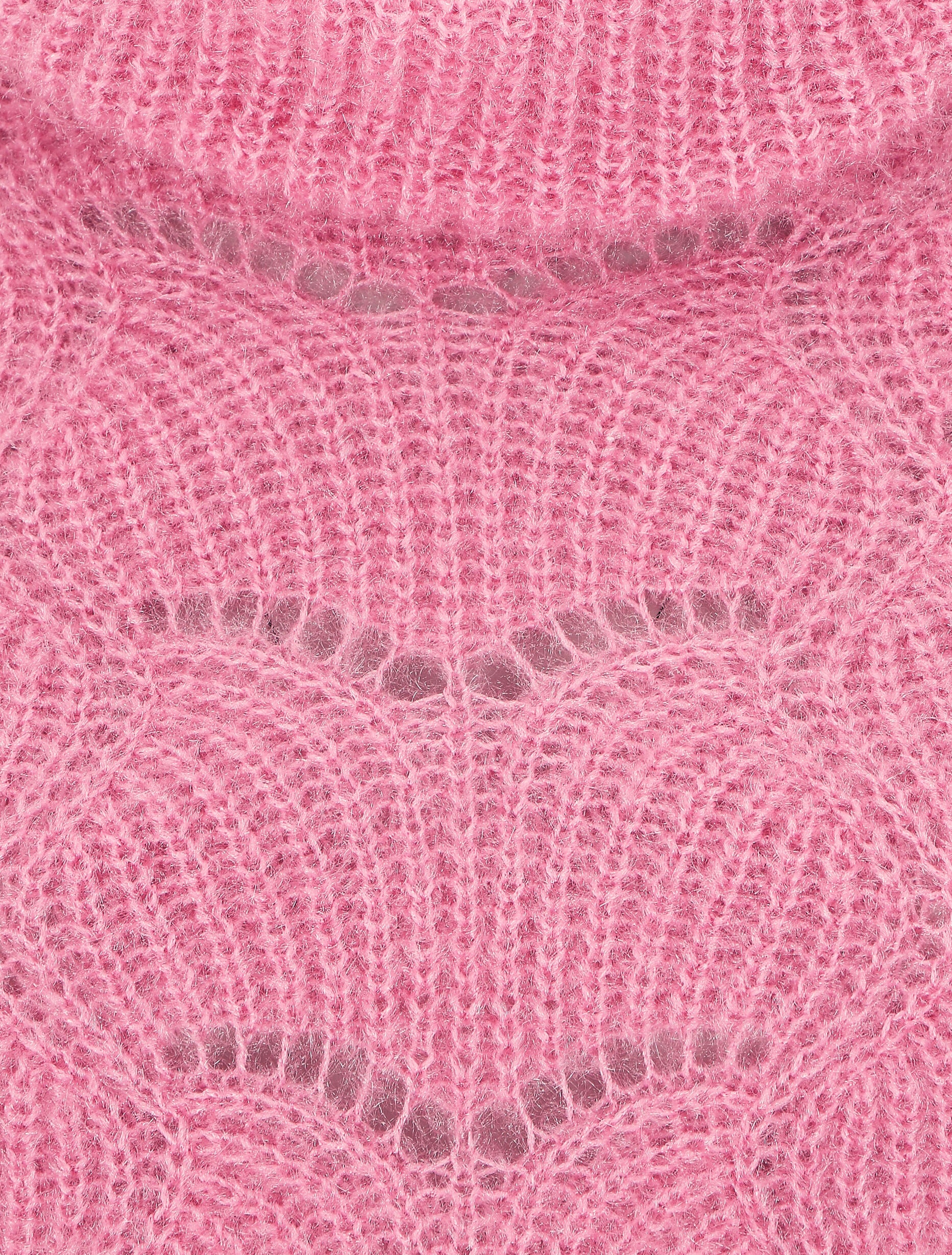 Pull duveteux à col roulé - Rose - 3
