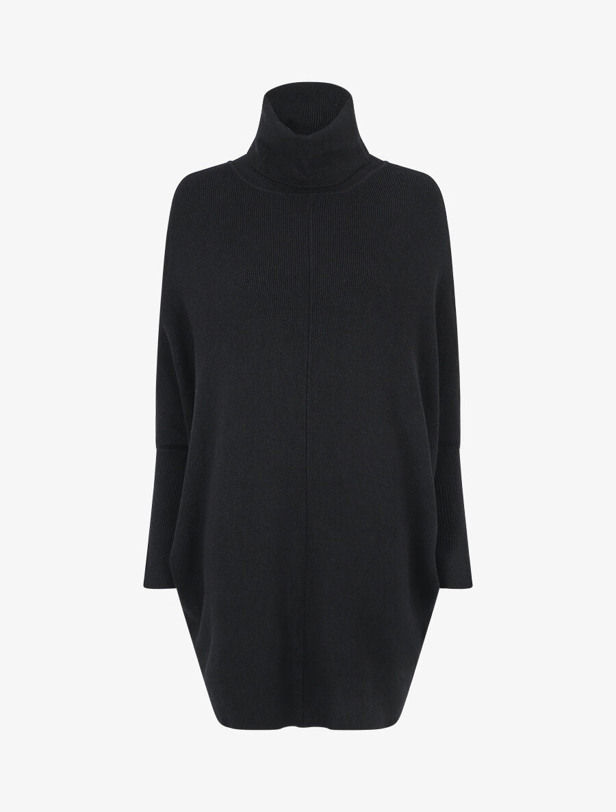 Pull col roulé oversize - Noir - 1