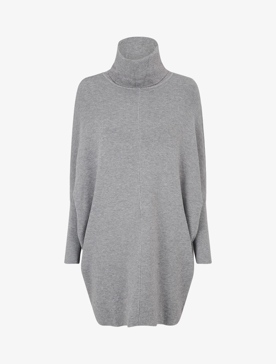 Pull col roulé oversize - Gris - 5