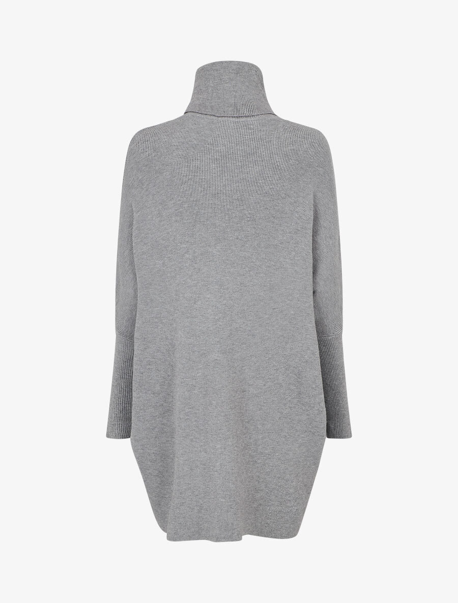 Pull col roulé oversize - Gris - 2