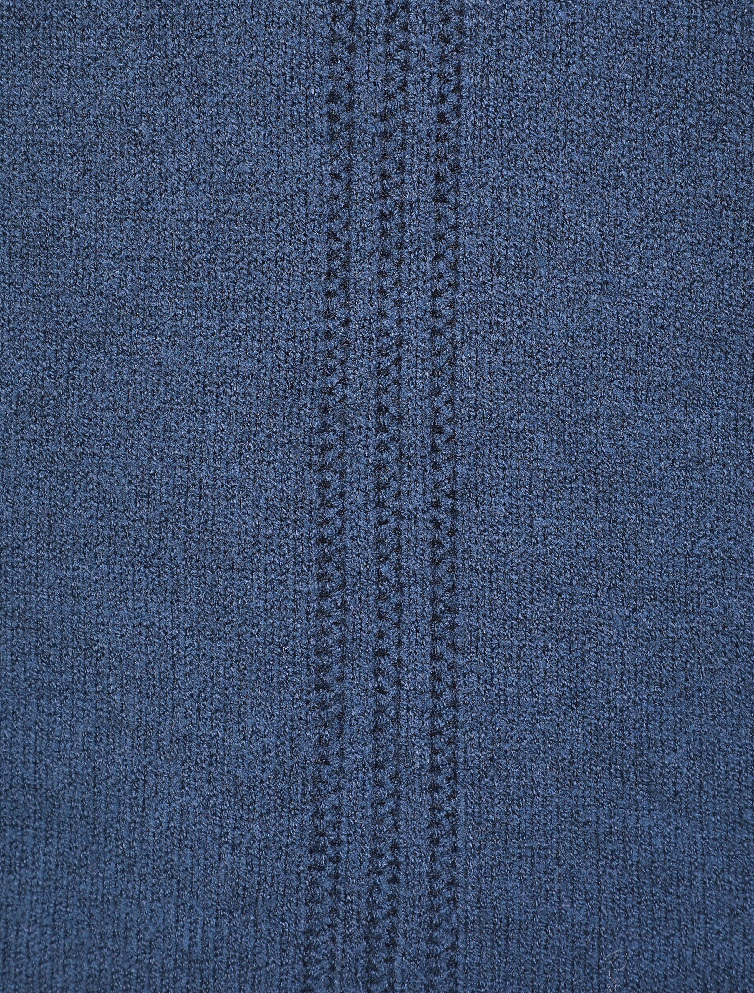 Pull fin uni à col montant - Bleu - 3