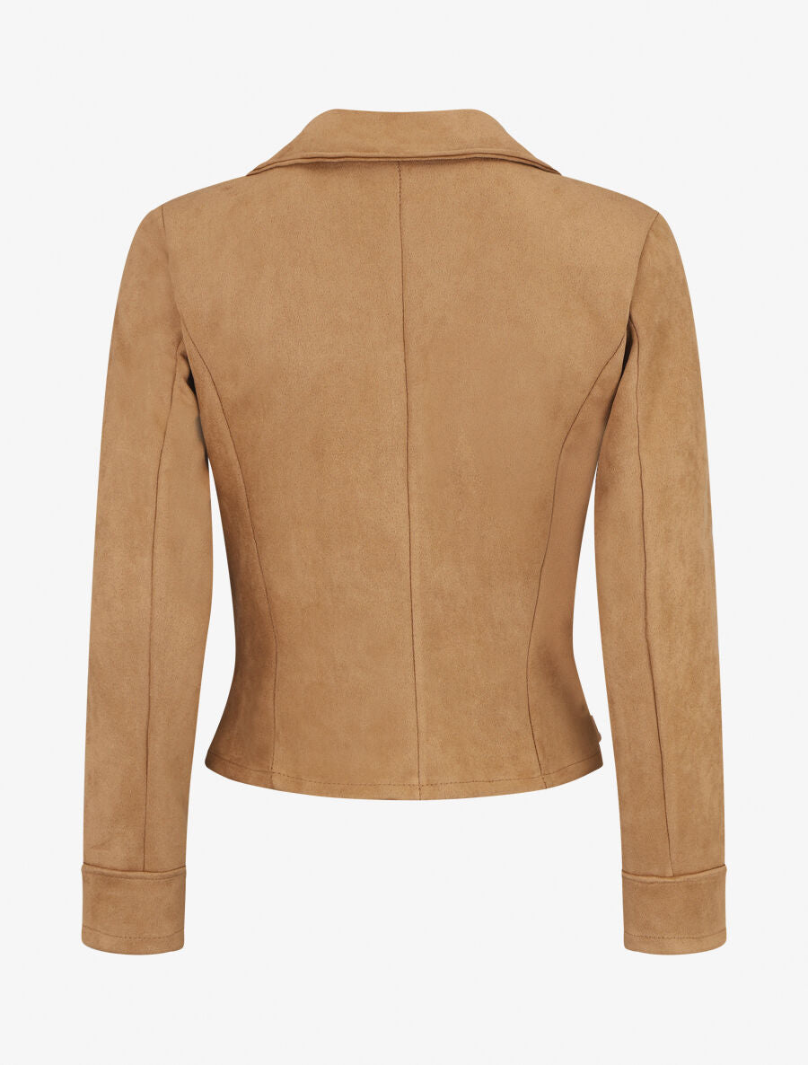 Veste en suédine style perfecto - Camel - 2