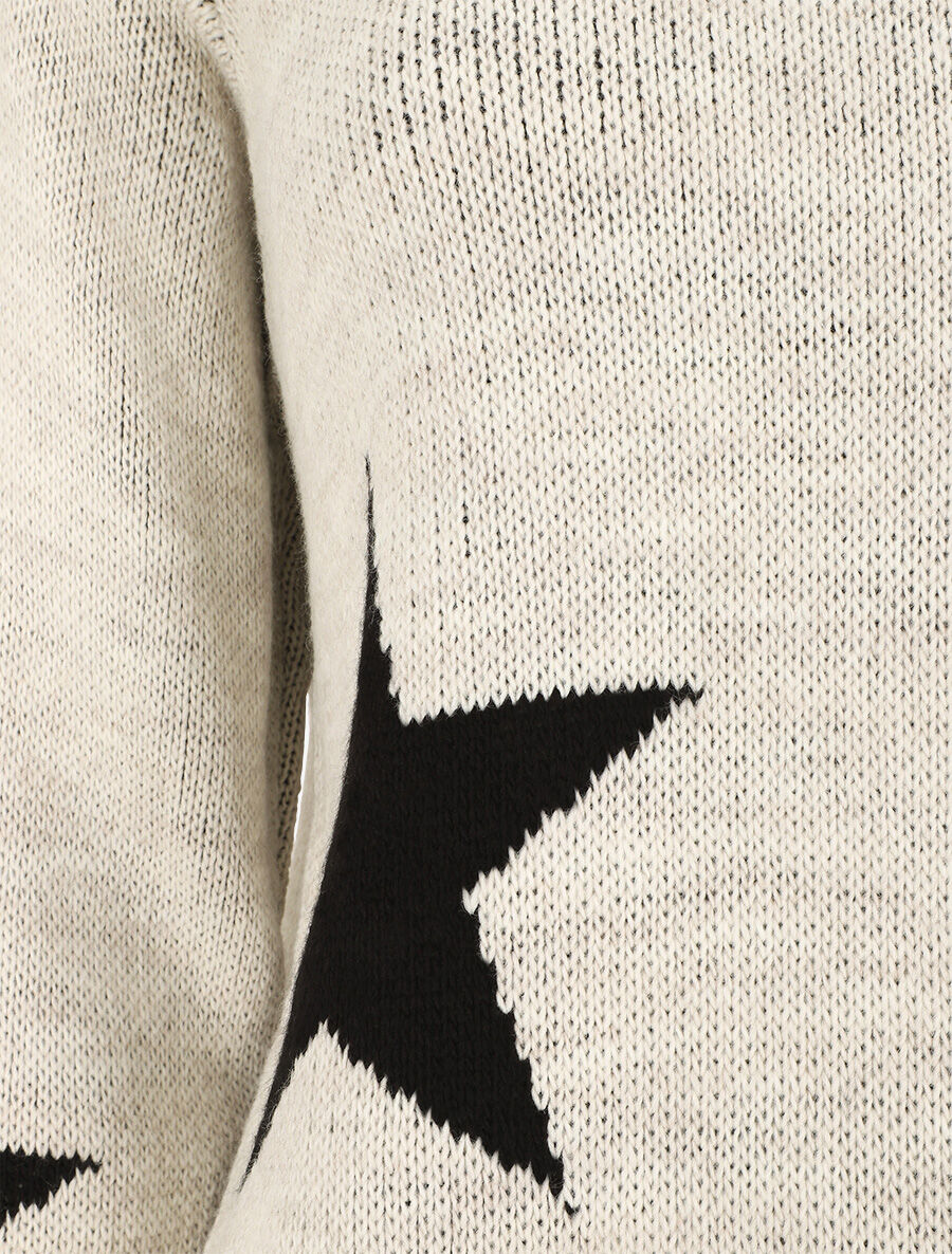 Pull droit motif étoiles - Beige - 3