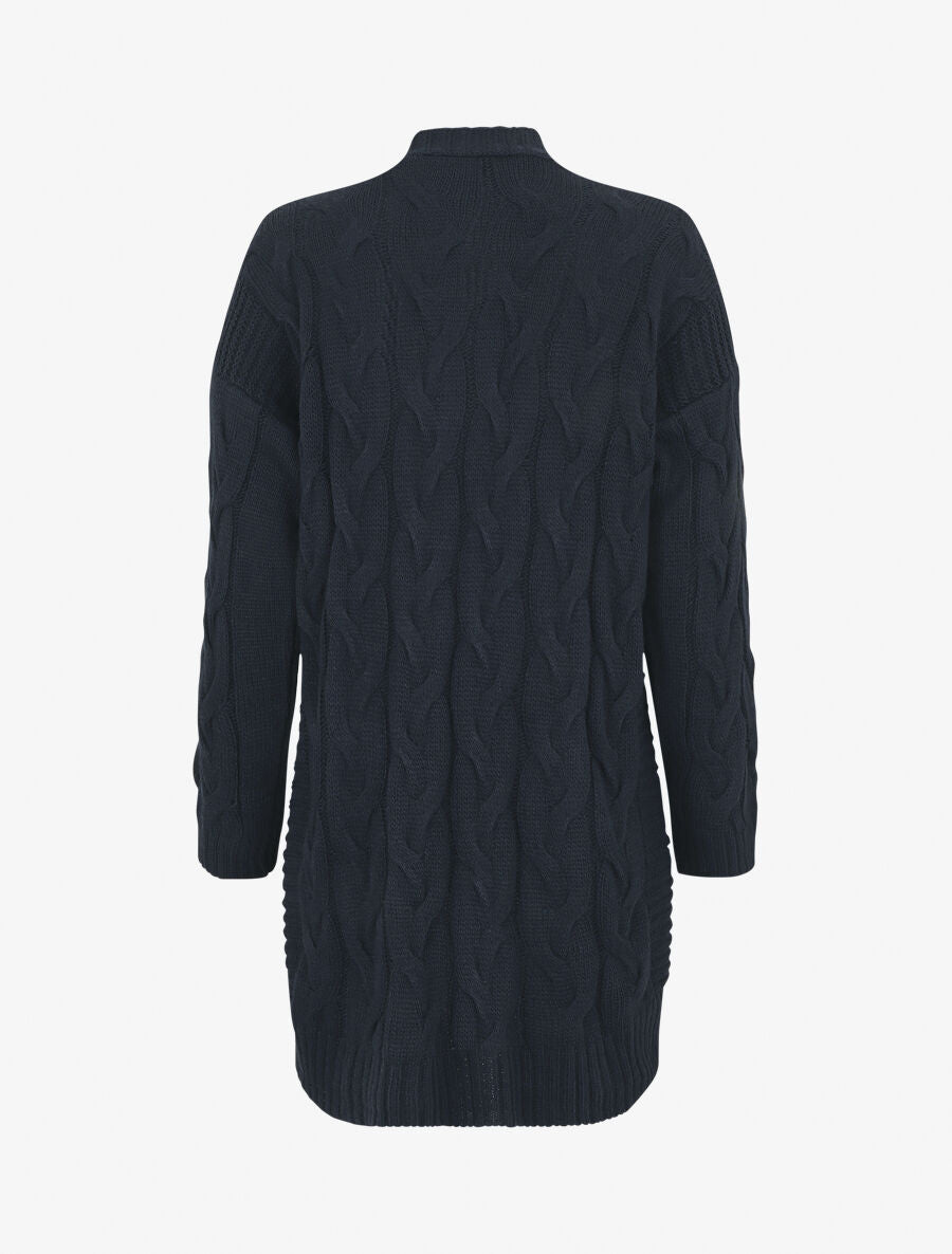 Gilet long effet tressé - Marine - 2