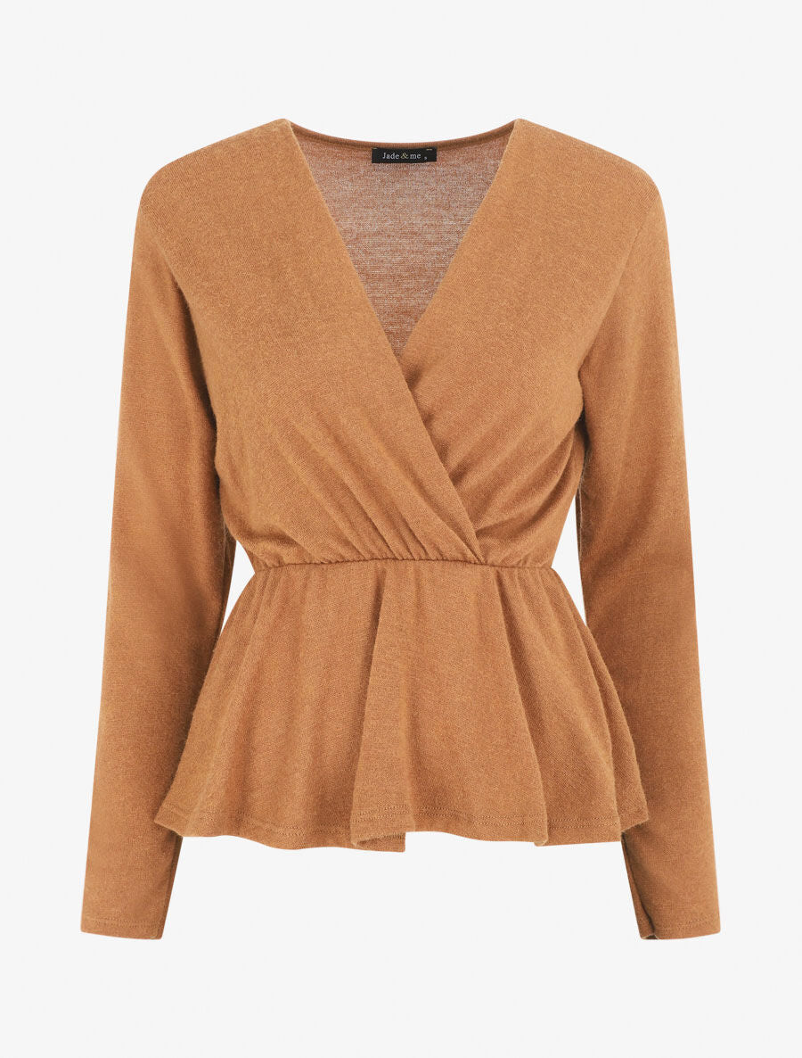 Pull uni col cache-coeur - Camel - 4