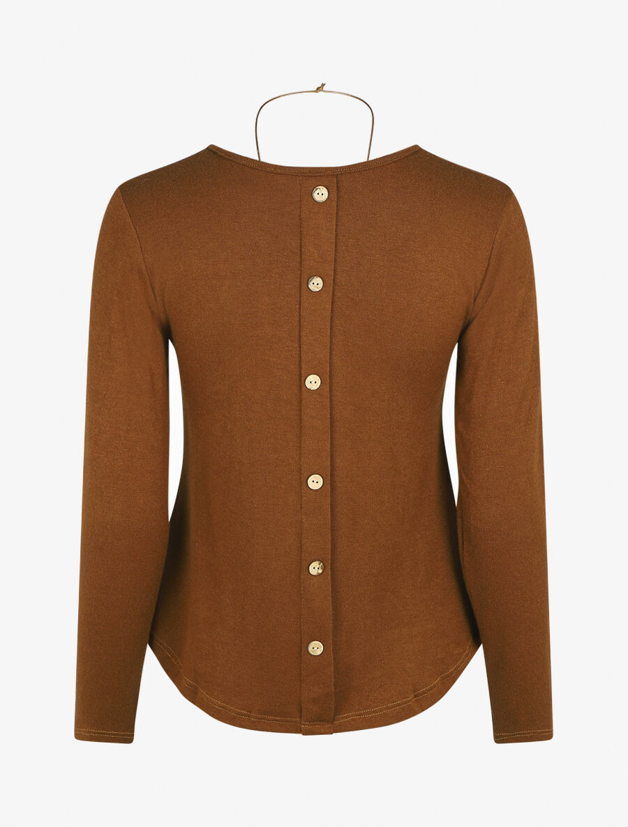 Pull droit dos boutonné - Camel - 2