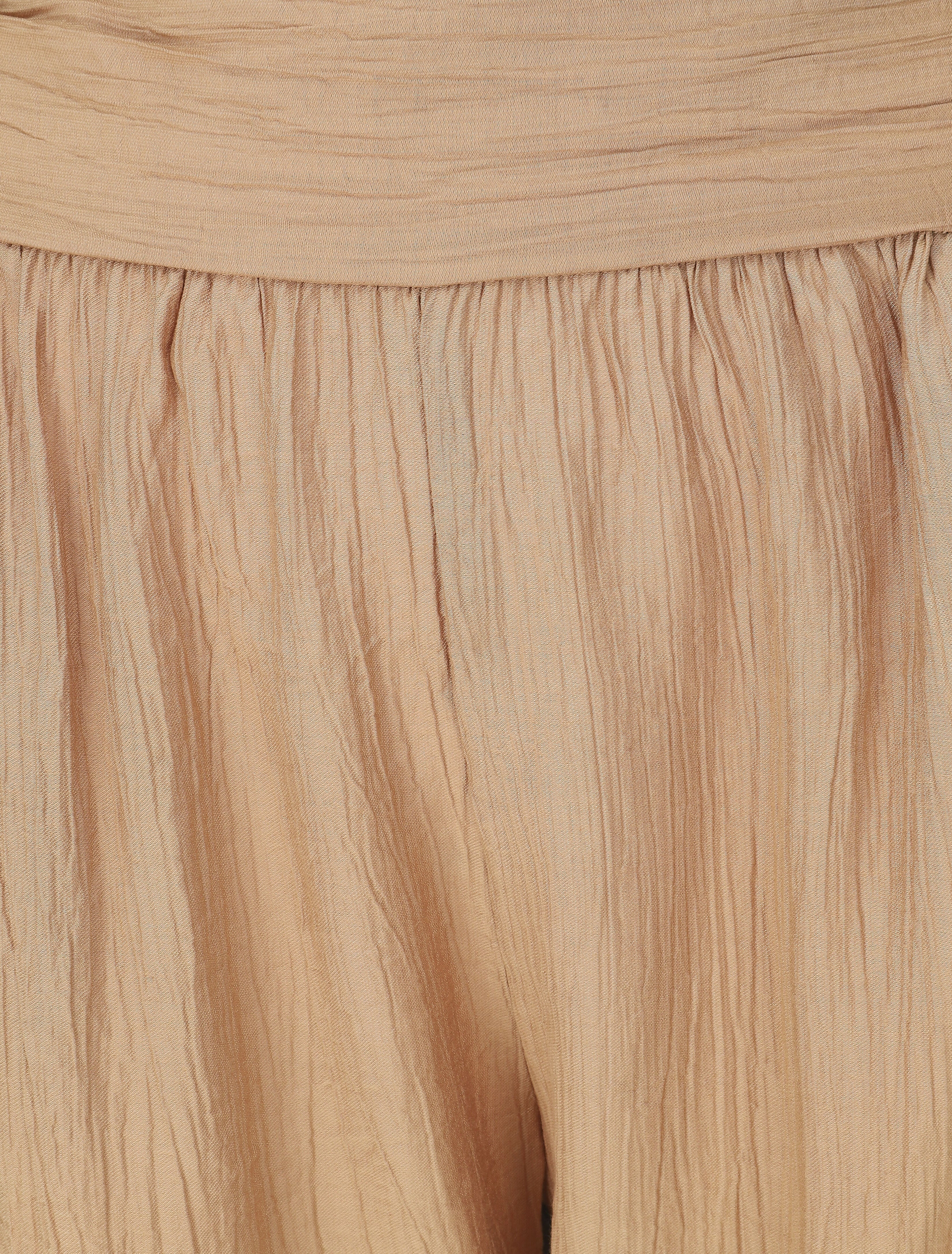 Pantalon droit taille haute plissée - Beige - 3