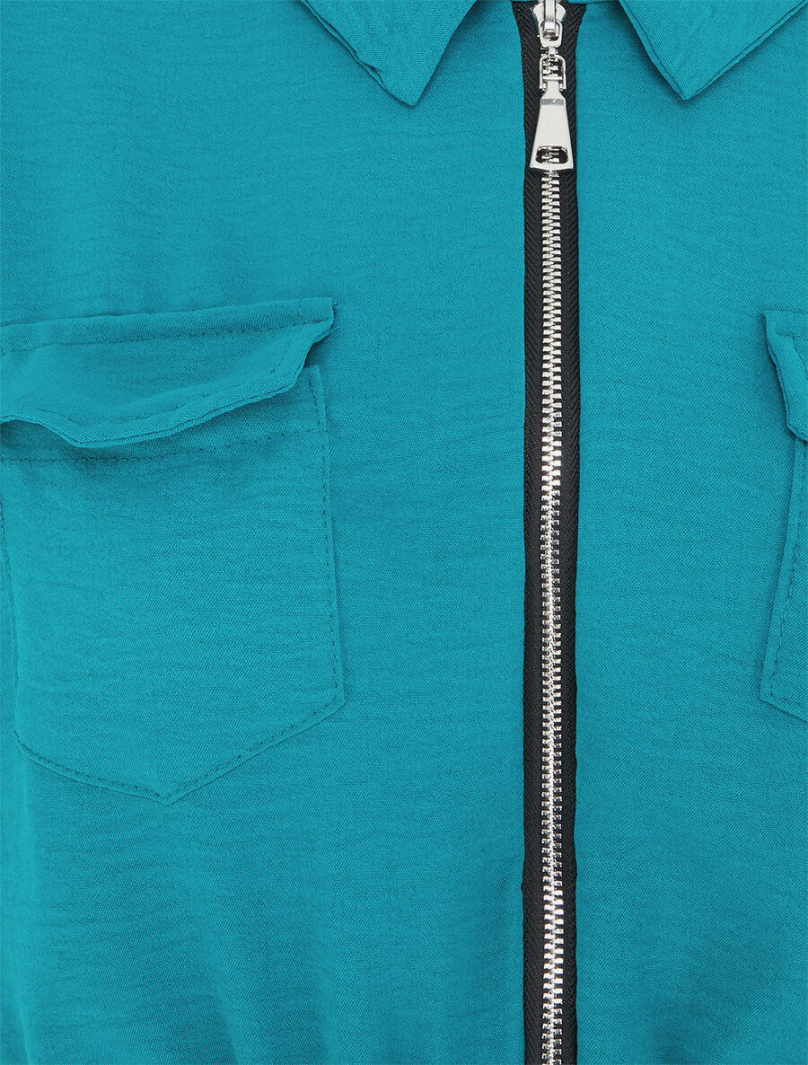 Combinaison unie à buste zippée - Bleu canard - 3