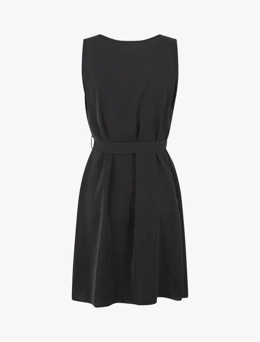 Robe portefeuille sans manches imprimé fantaisie - Noir/bleu canard - 2