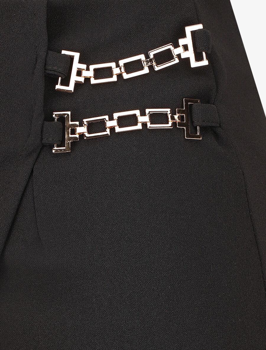 Jupe mi-longue portefeuille - Noir - 3