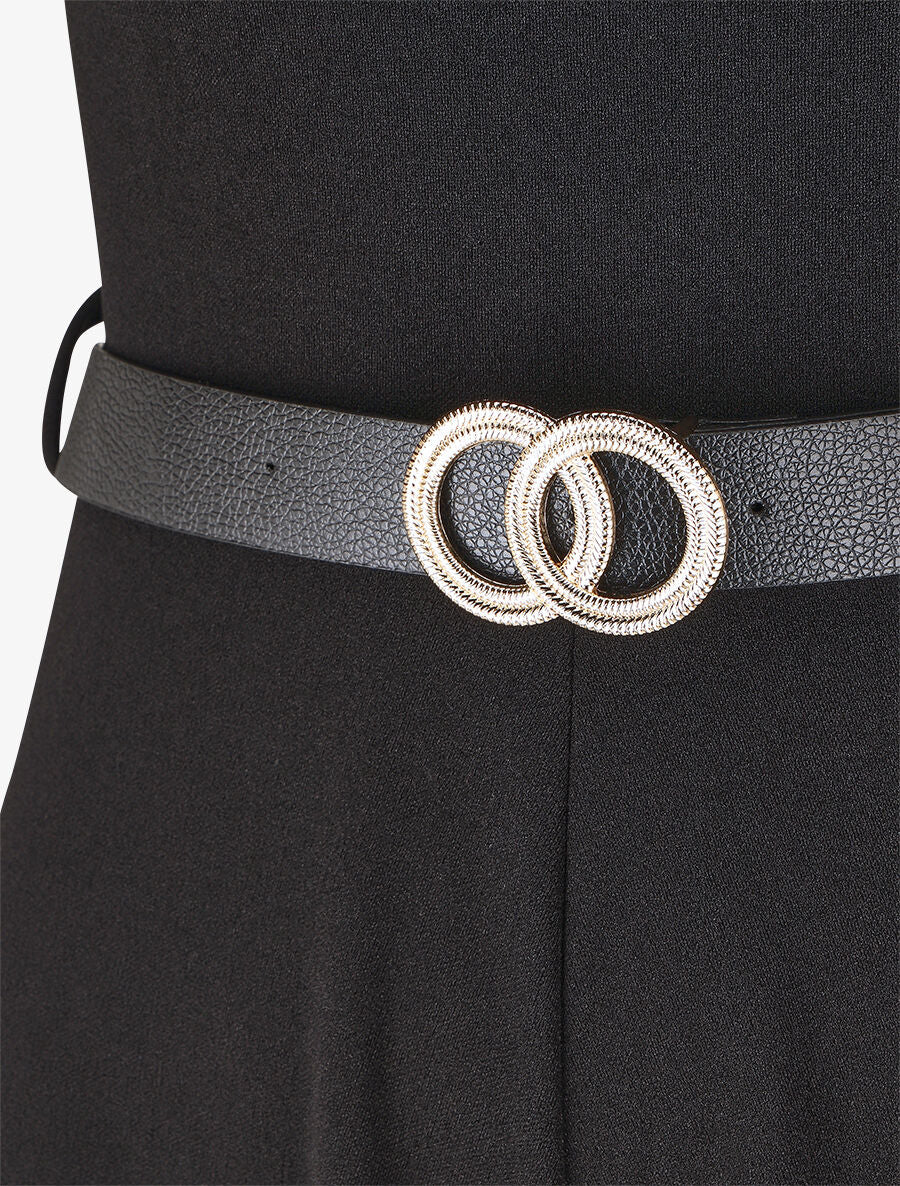 Combinaison ample sans manches unie - Noir - 3