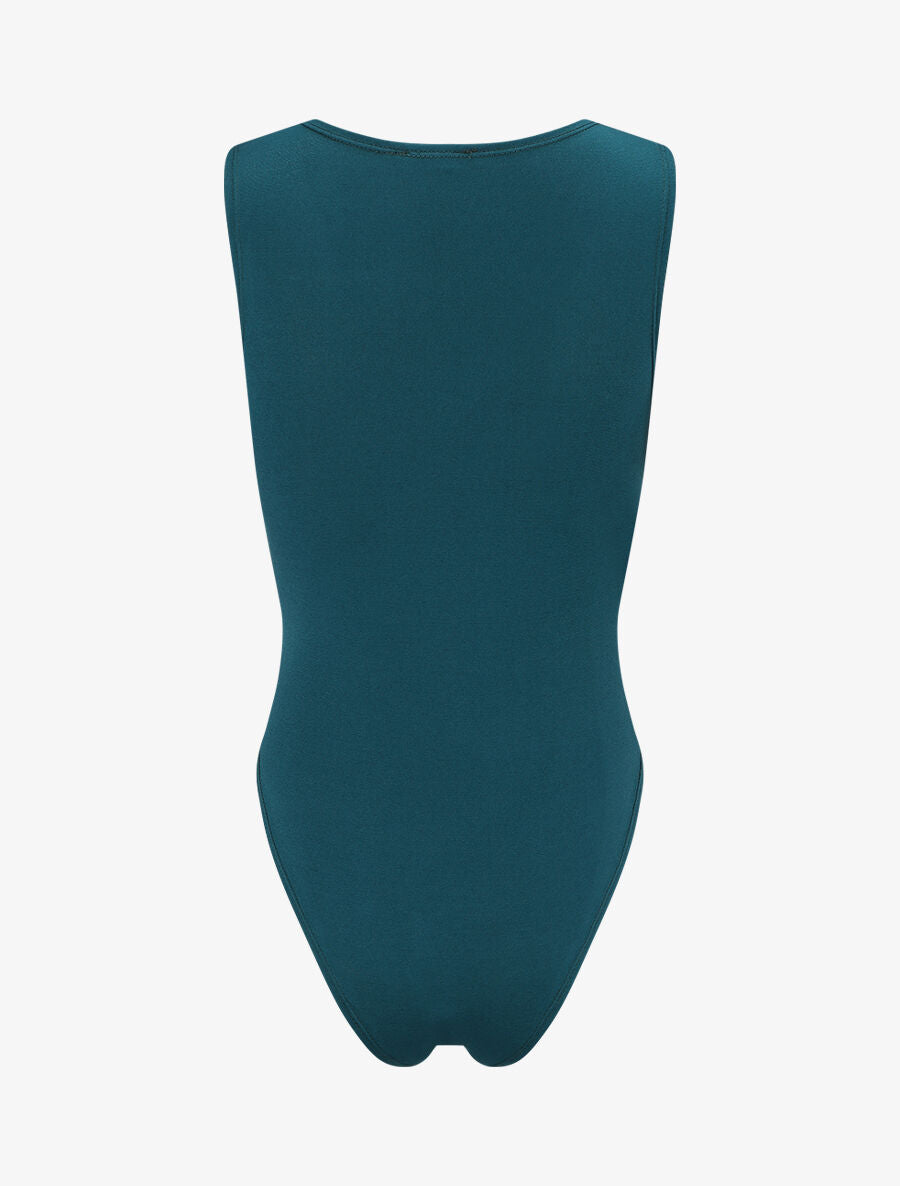 Body sans manches effet drapé - Bleu canard - 2