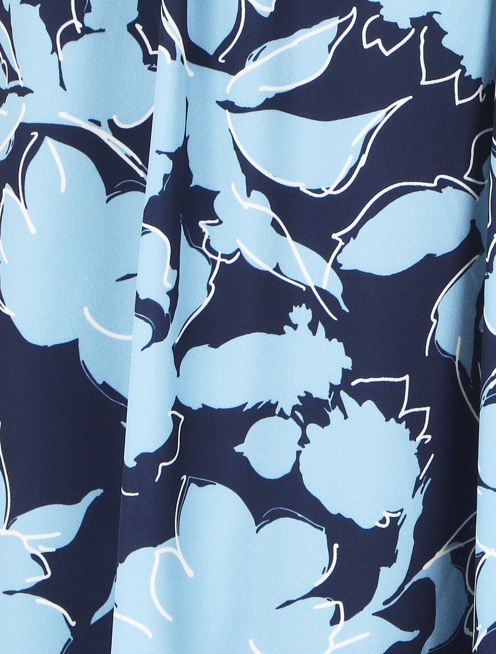 Robe longue élastiquée à imprimé floral - Marine - 3