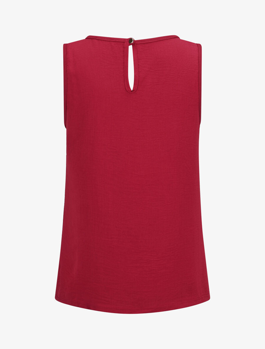 Top droit sans manches col bijou - Bordeaux - 2