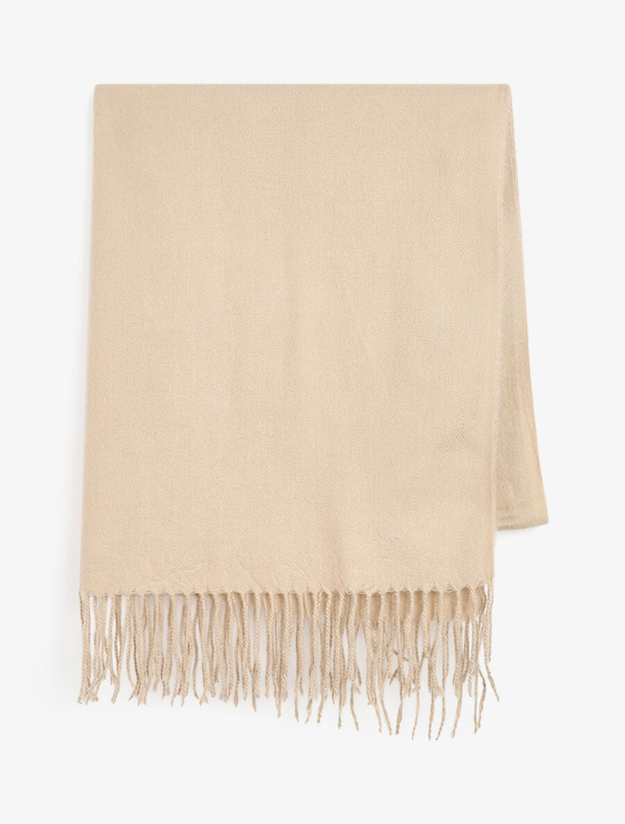 Echarpe en laine mélangée - Beige - 2