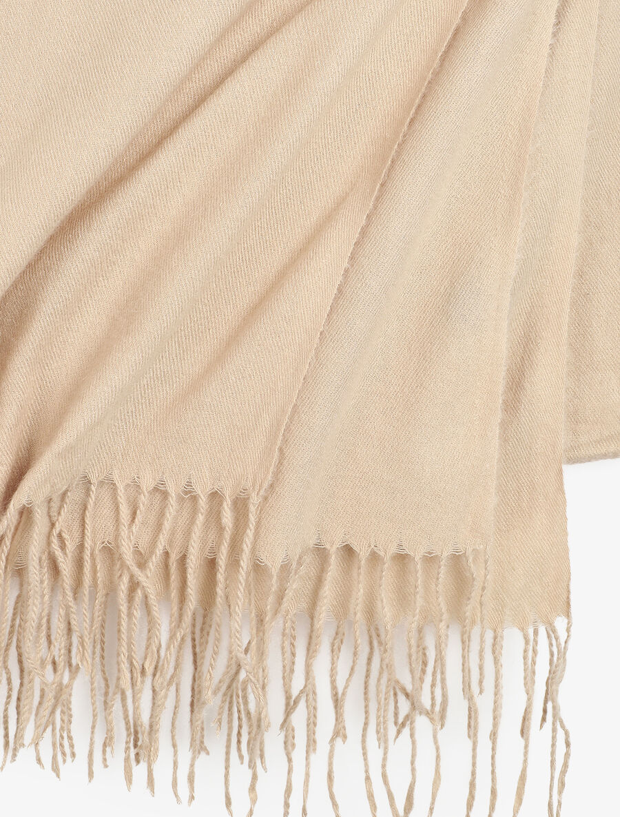Echarpe en laine mélangée - Beige - 3