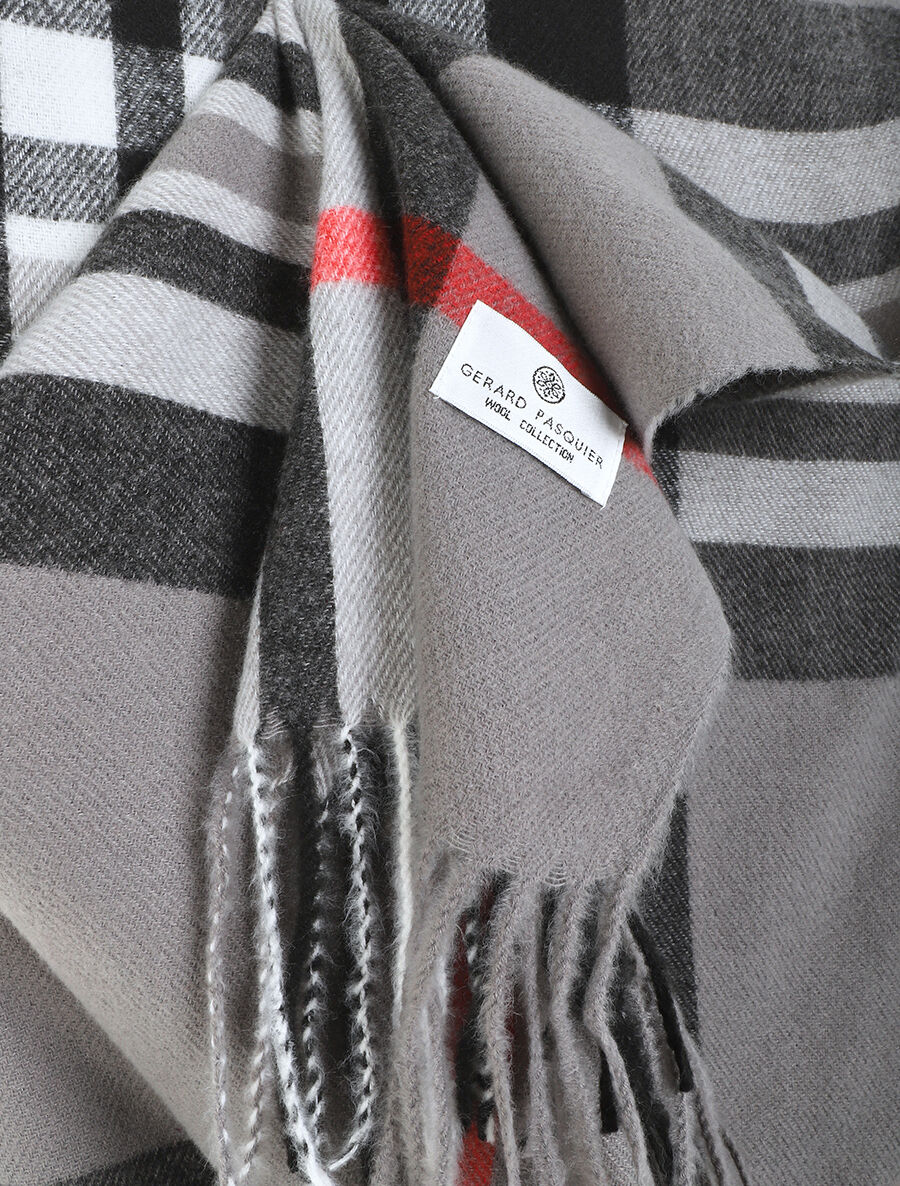 Echarpe imprimé carreaux - Gris - 3