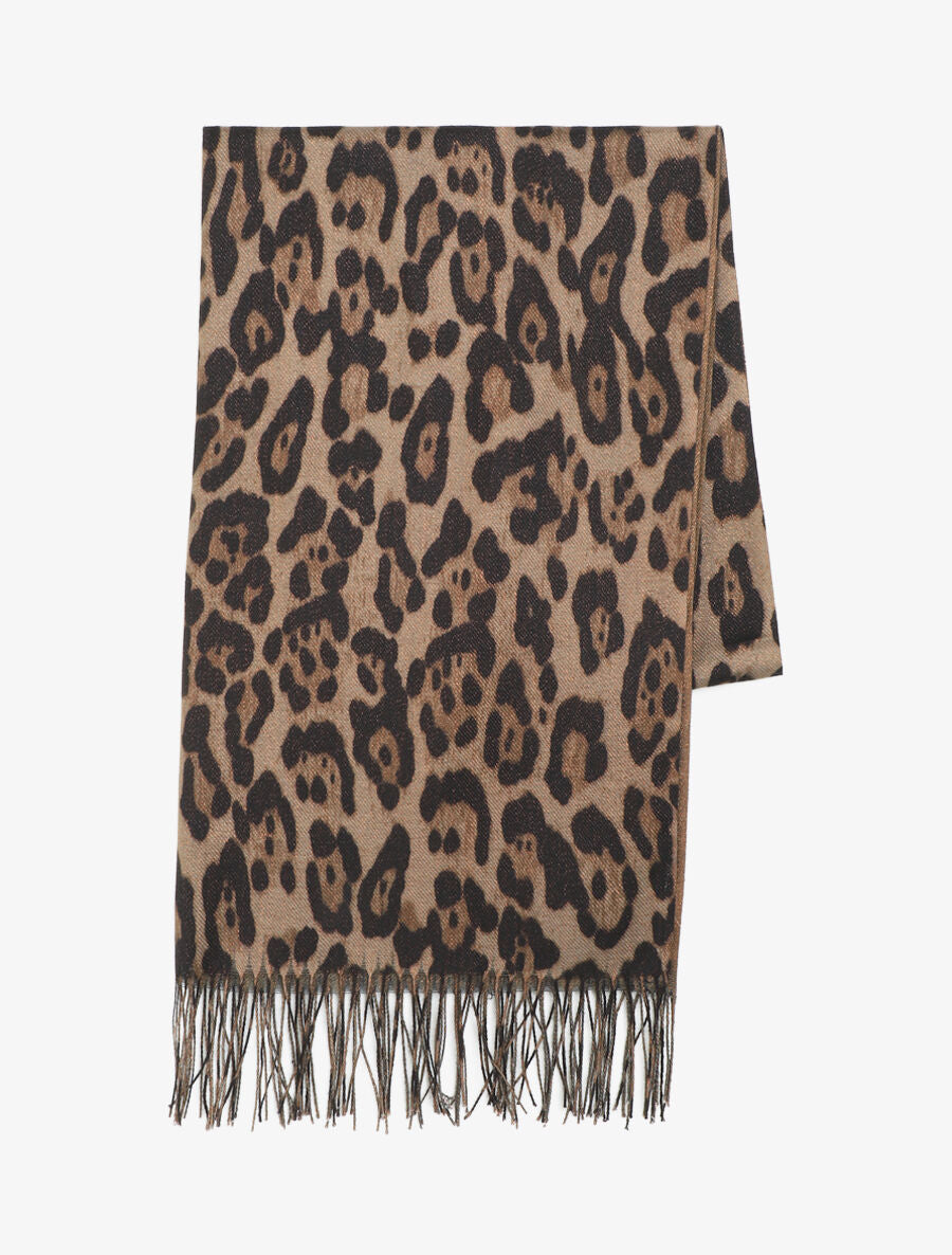 Echarpe irisée imprimé léopard - Taupe - 2