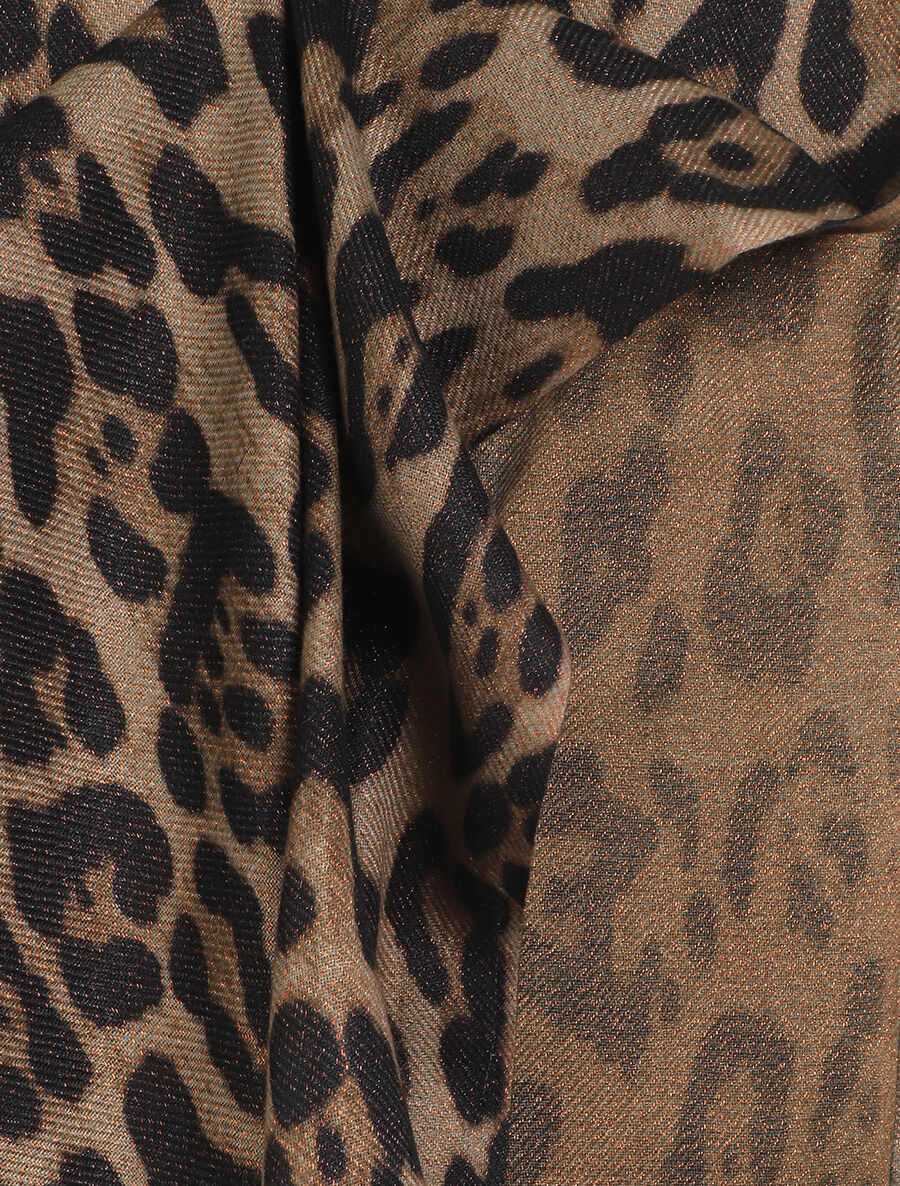 Echarpe irisée imprimé léopard - Taupe - 3