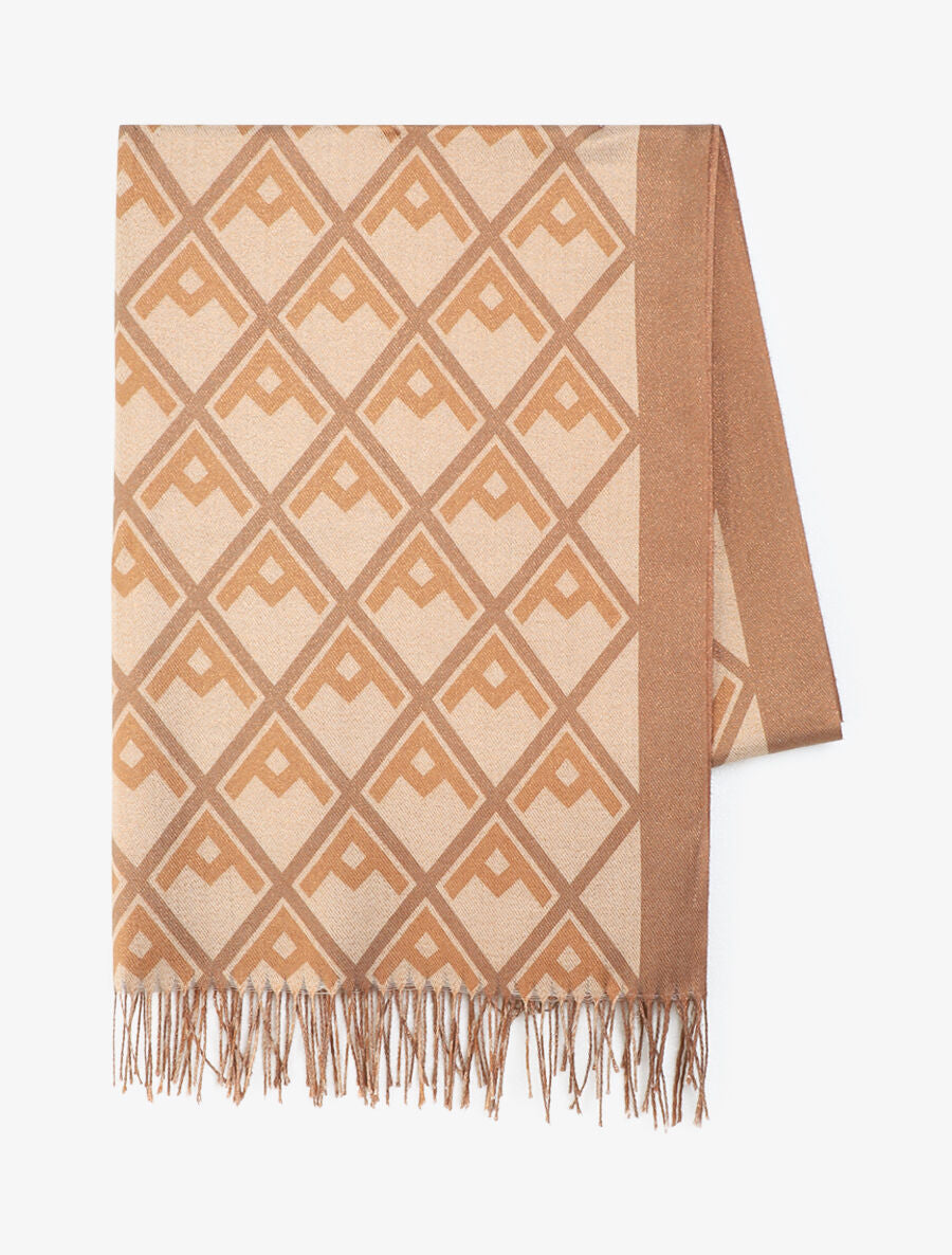 Echarpe irisée motifs géométriques - Beige - 2