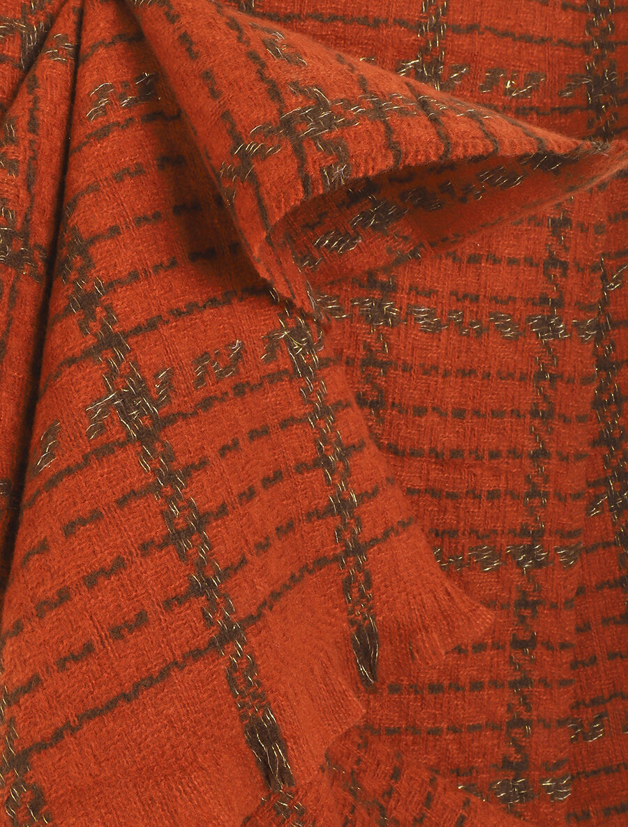 Echarpe épaisse à carreaux - Orange - 3