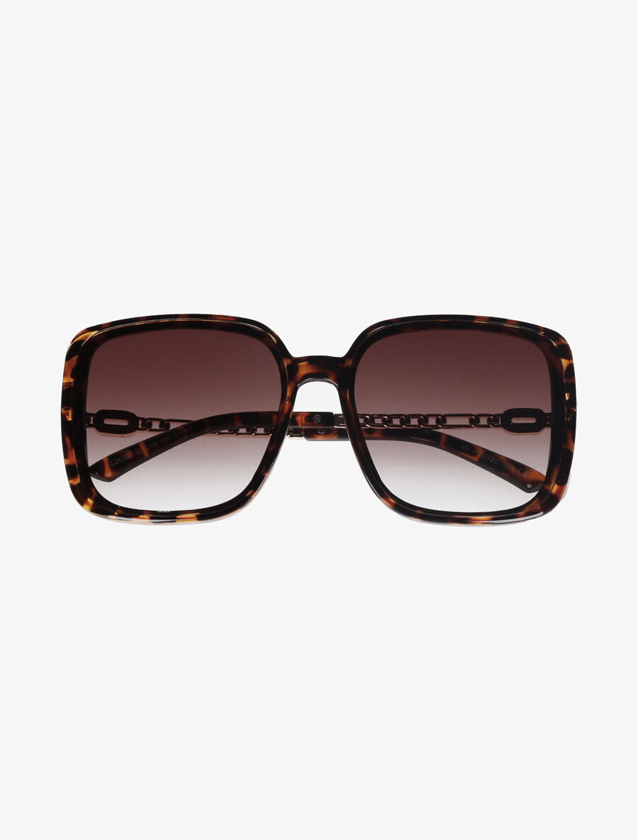 Lunettes de soleil oversize branches fantaisies - Marron - 2