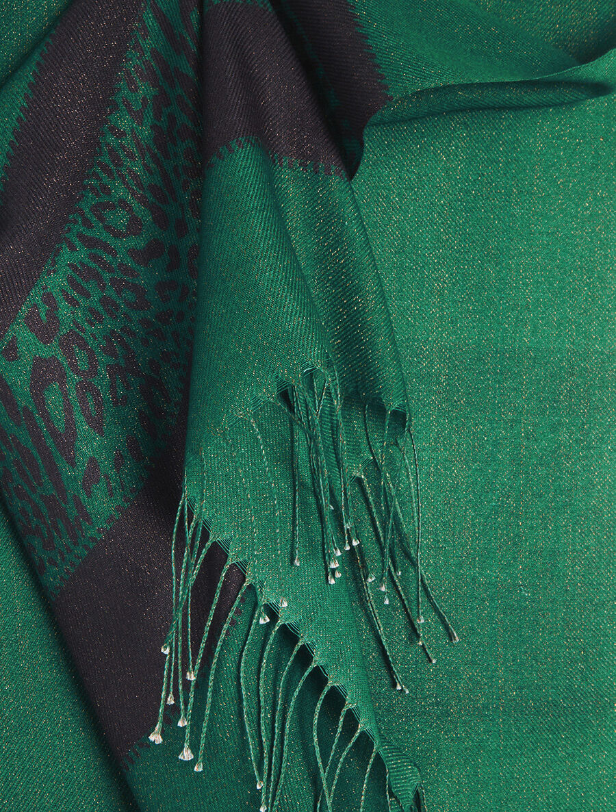 Foulard irisé bandes imprimées - Vert - 3