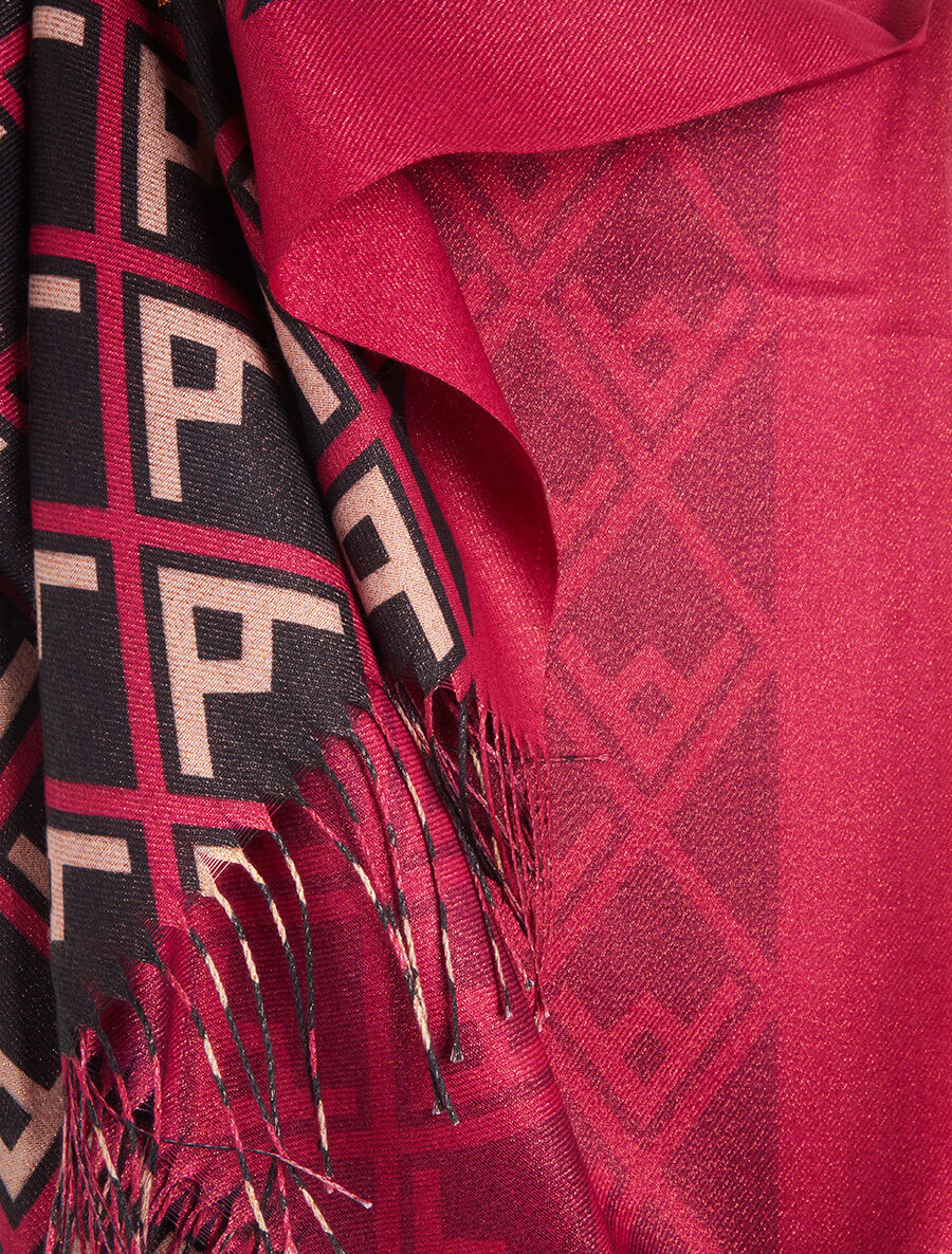 Foulard irisé imprimé losanges stylisés - Pourpre - 3