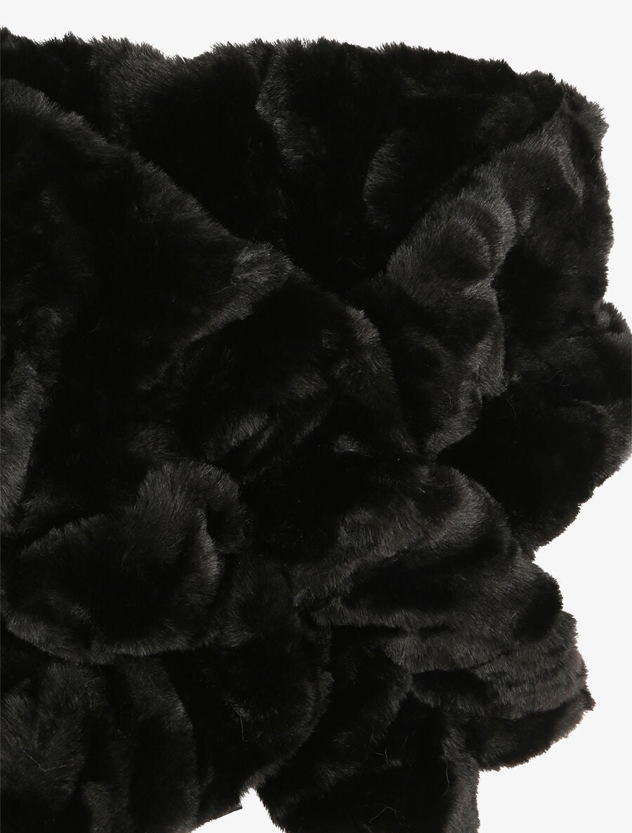 Echarpe torsadée en fausse fourrure - Noir - 3