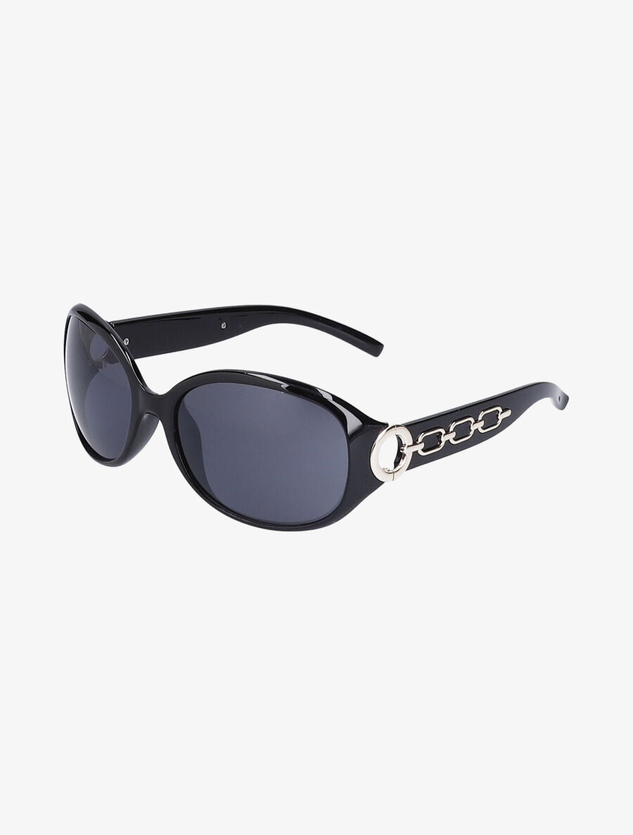 Lunettes wayfarer arrondies - Noir - 1