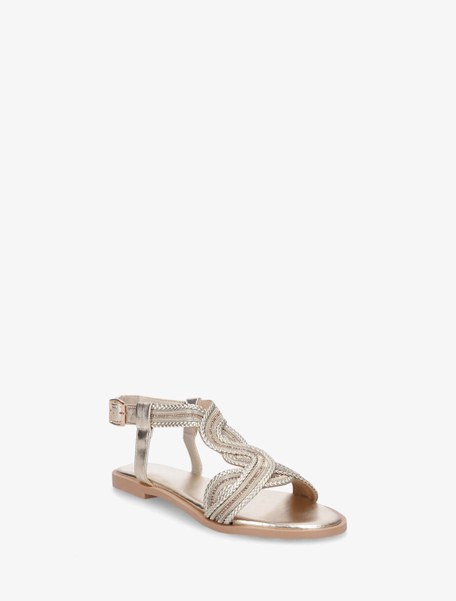 Nu-pieds torsadés à strass - Or - 2