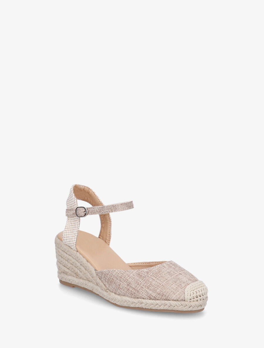 Espadrilles mi-hautes en tissu - Taupe - 2