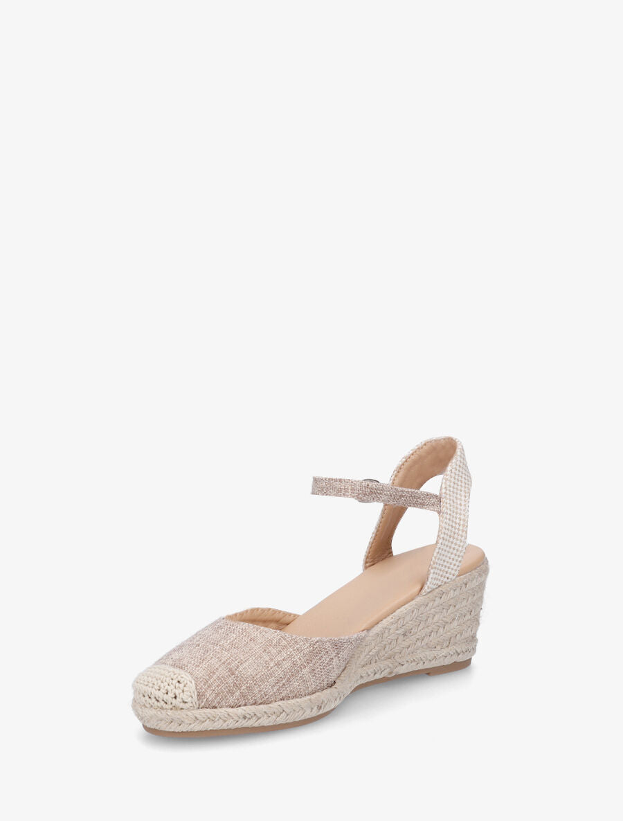Espadrilles mi-hautes en tissu - Taupe - 3
