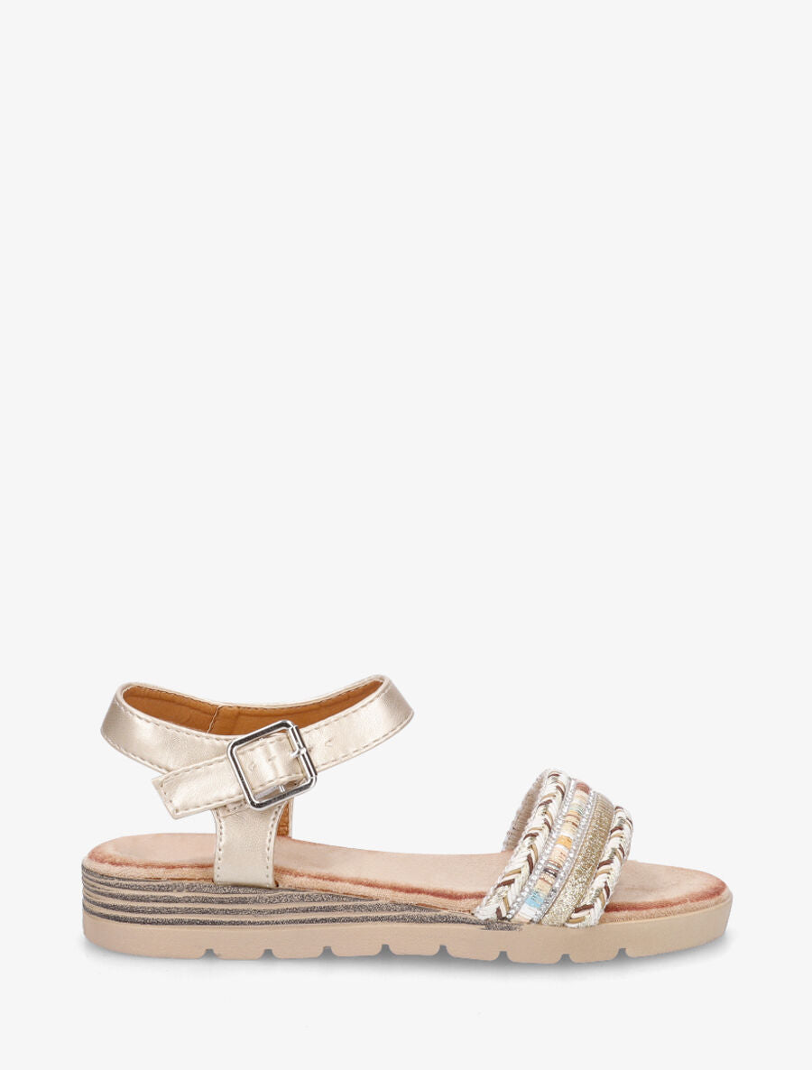 Nu-pieds bride fantaisie irisée - Or - 1