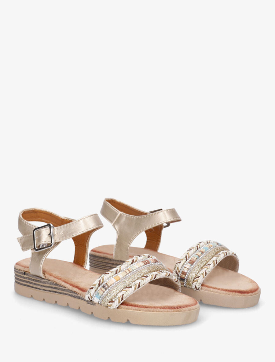 Nu-pieds bride fantaisie irisée - Or - 4