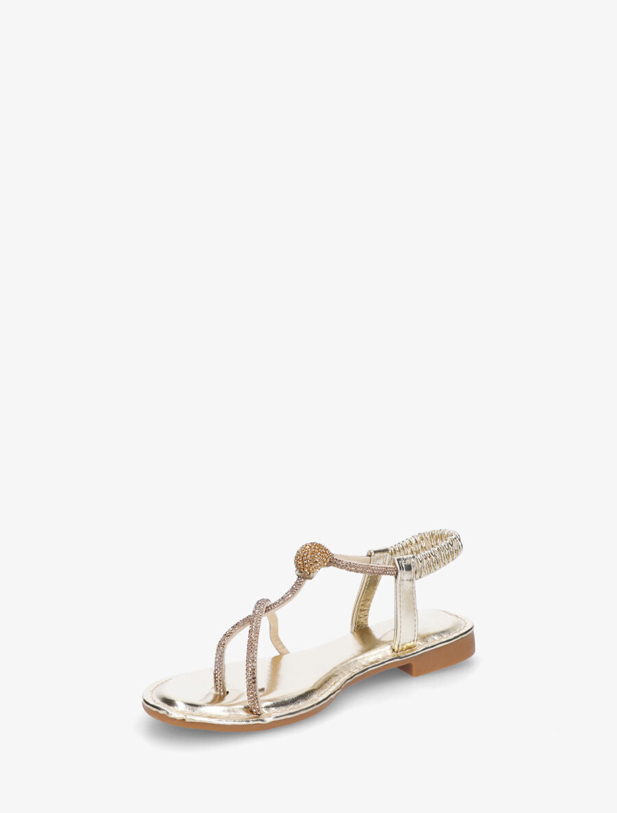 Nu-pieds en simili nacré à strass - Or - 3