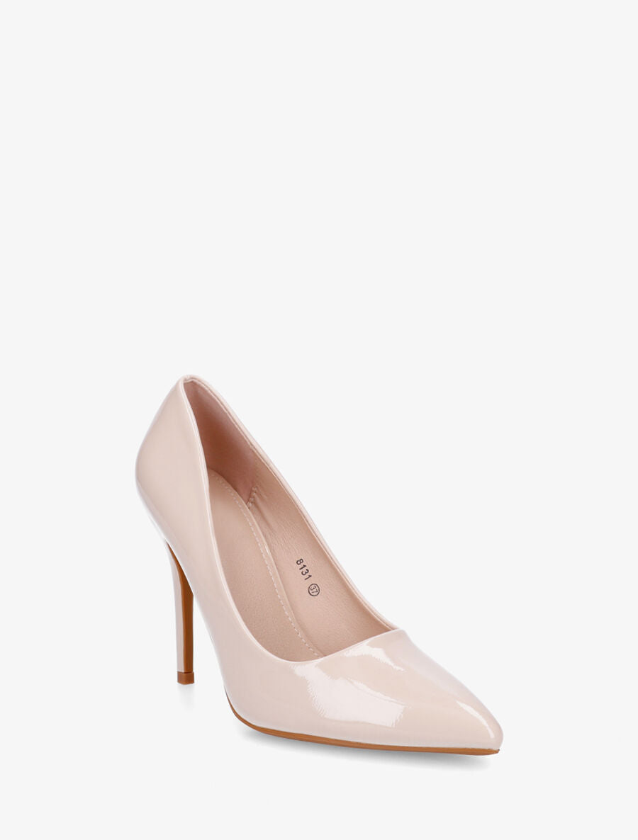 Escarpins vernis à talon aiguille - Beige - 2