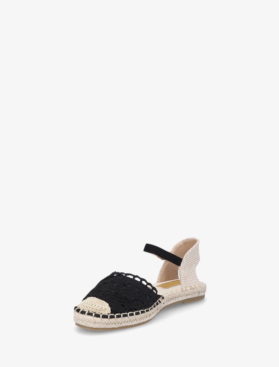 Sandales style espadrilles en crochet - Noir - 3