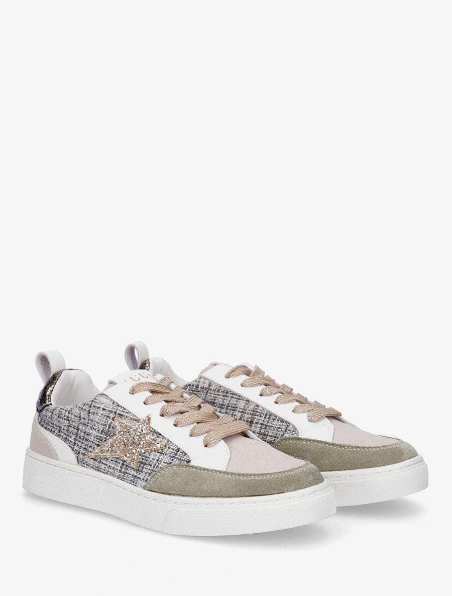 Sneakers plates étoile stylisé - Kaki - 4